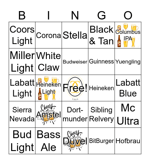 Beer Bingo!! Bingo Card