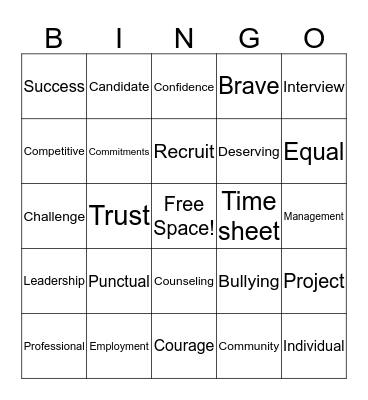 Orientation Bingo 2 Bingo Card