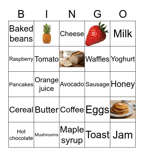 BREAKFAST Bingo Card