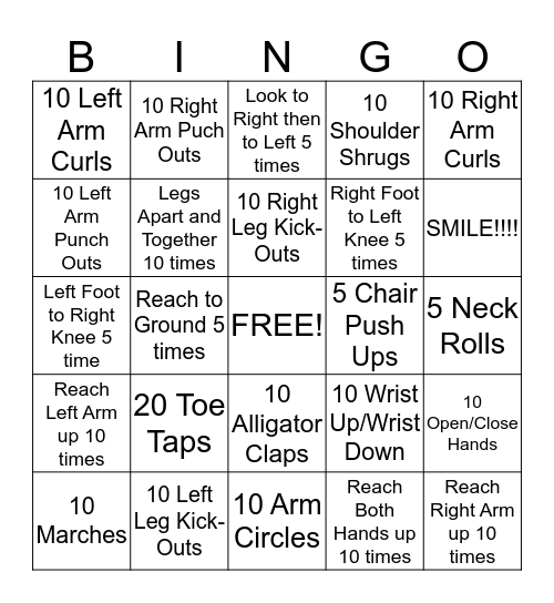 Therapy Bingo Card