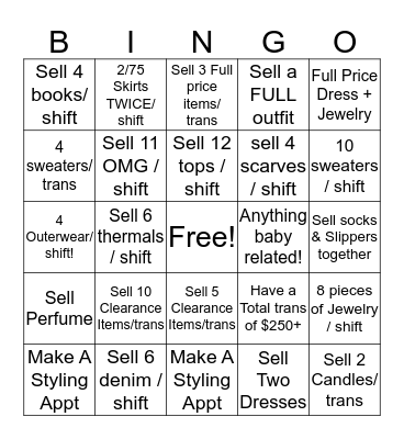 Altar'd State BINGO Card