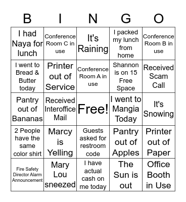 Z-Firm LP Bingo Card