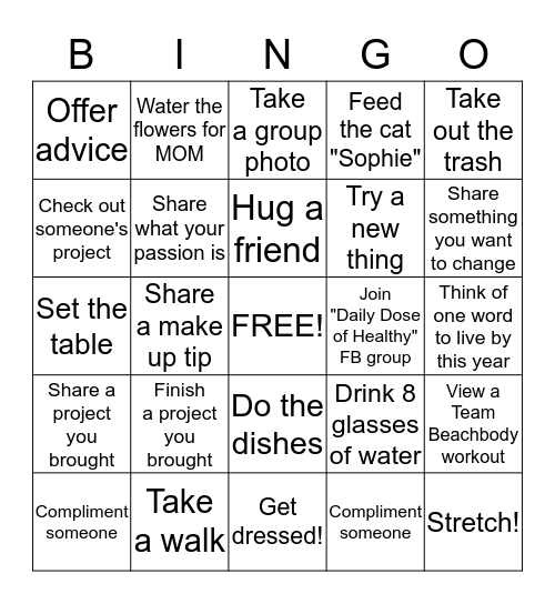 Girls Retreat 2014  Bingo Card