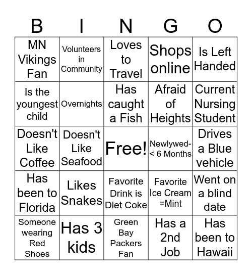 VOA Social BINGO Card