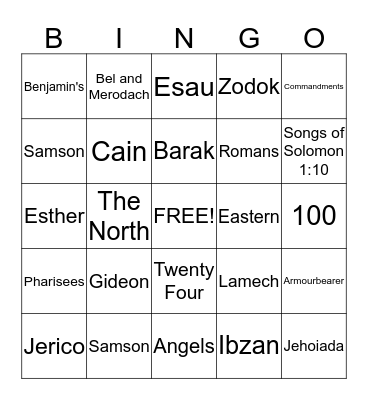 How much do you know you Bible? Bingo! Bingo Card