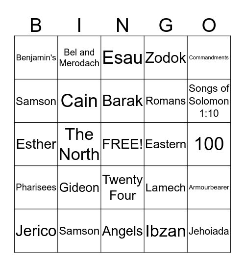 How much do you know you Bible? Bingo! Bingo Card