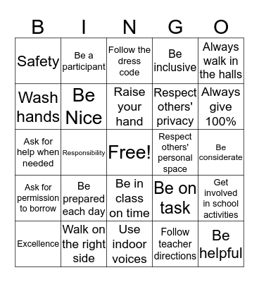 Cougar Code Bingo Card