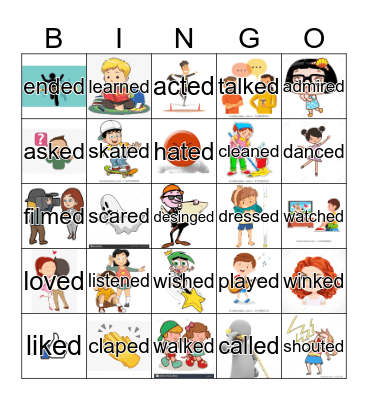 Regular verbs Bingo Card