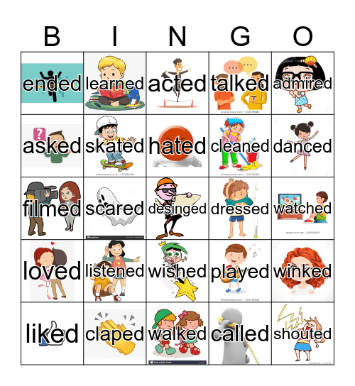 Regular verbs Bingo Card