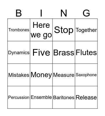 Tanis Bingo Card