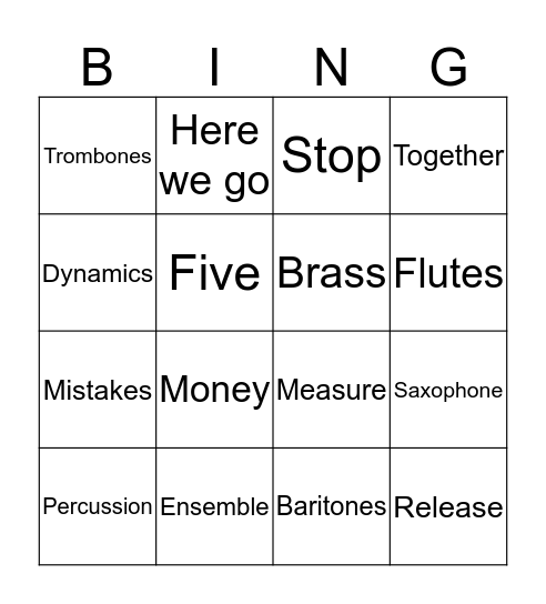 Tanis Bingo Card