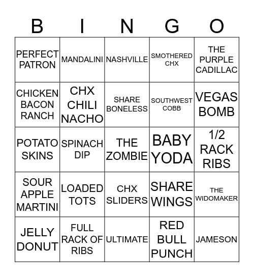 FOX + HOUND Bingo Card