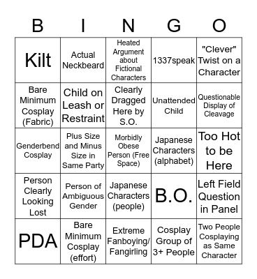 Con Bingo Card