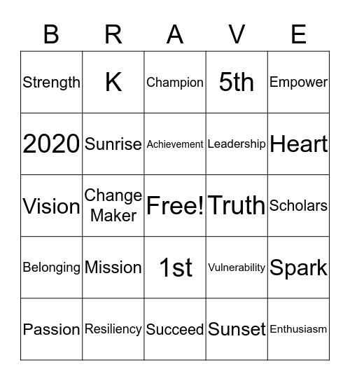 Catalyst Bingo Card