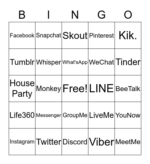 APP Bingo Card