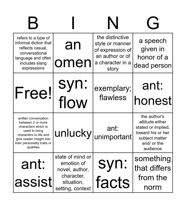 vocab-list-5-bingo-card