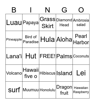 Kumbayah Bingo Card