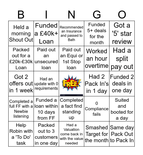 Monthly Bingo Card