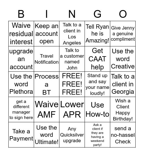 Product Needs Bingo  Bingo Card