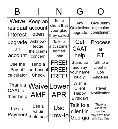 Product Needs Bingo  Bingo Card