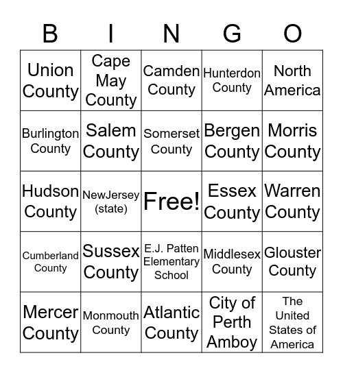 Our Place in the World Bingo Card