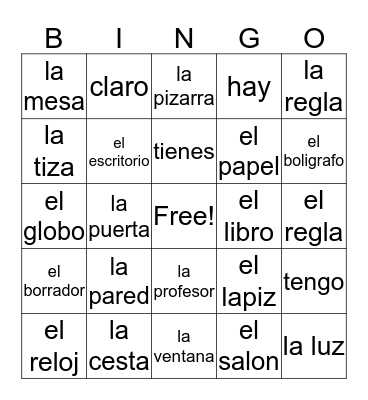 Saludos Bingo Card