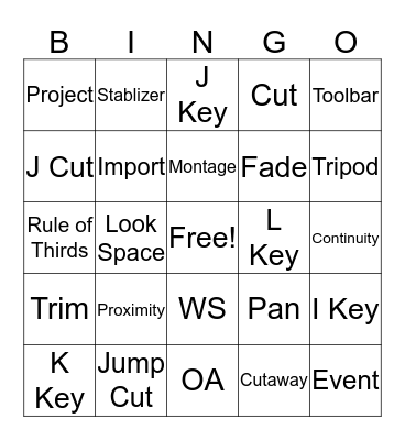 Video 1 Bingo Card
