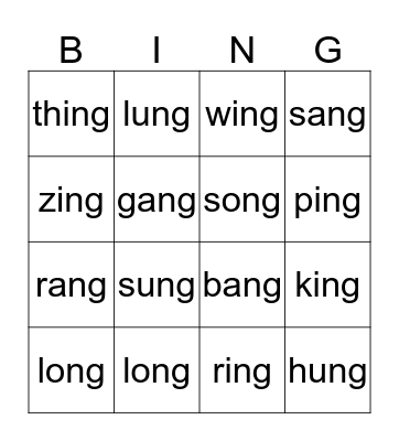 -NG Glued Sounds Bingo Card