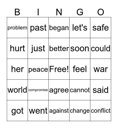 ELA and Science Bingo Card