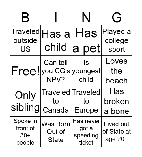 Get to Know You Bindo Bingo Card