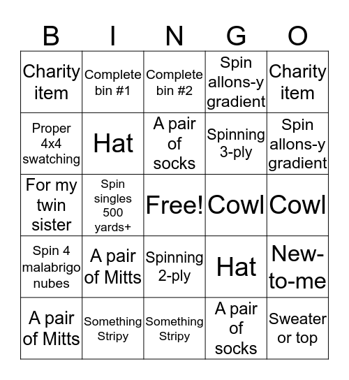 Chihoci Craft the Bingo 2020 #1 Bingo Card