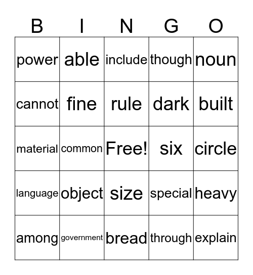 Happy Friday Bingo Card