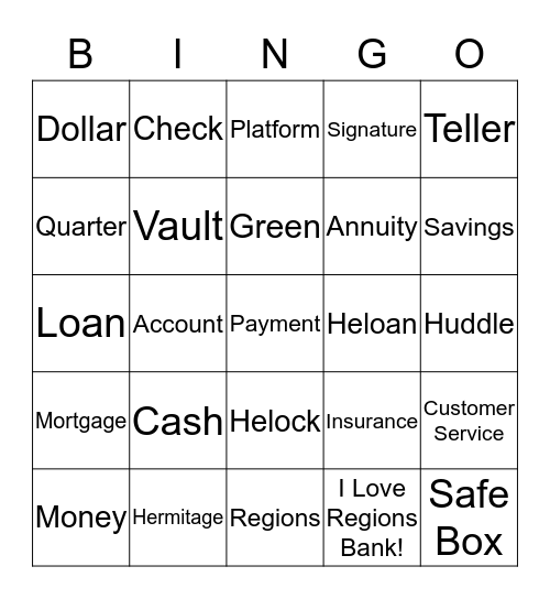 Regions Bingo Card