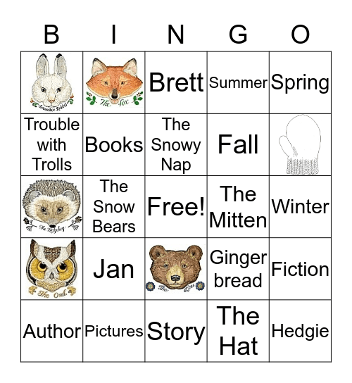 Jan Brett Bingo Card