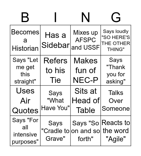 Krowel BING (the O is silent) Bingo Card