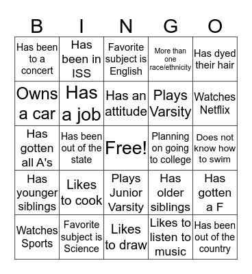 Ice Breaker Bingo  Bingo Card