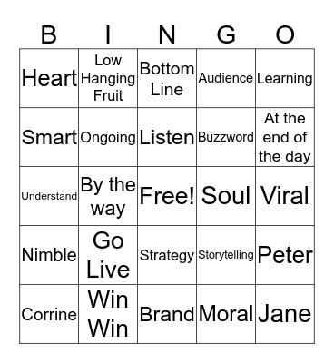 Small Army Bingo Card