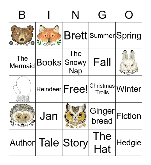 Jan Brett Bingo Card