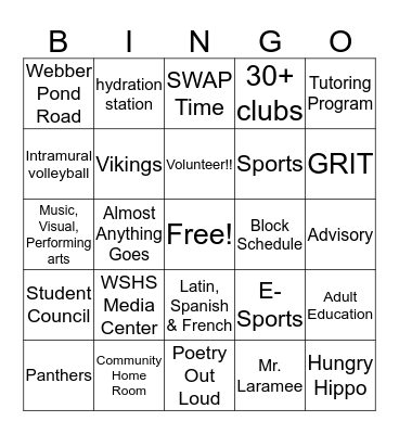 CLASS OF 2024 BINGO Card