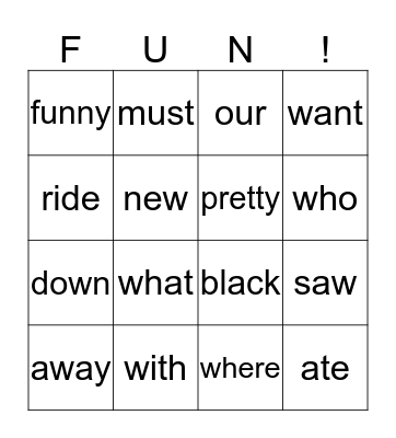Michael's Bingo Card
