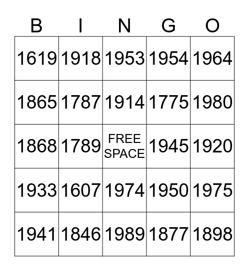 VA/ US History SOL Review Bingo  Bingo Card