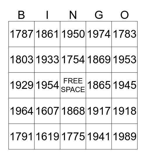 VA/ US History SOL Review Bingo  Bingo Card