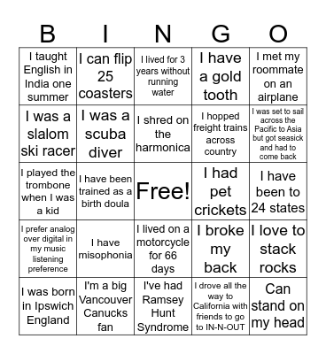 Girlie Press - Did You Know? Bingo Card