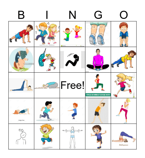 Fitness Bingo Card