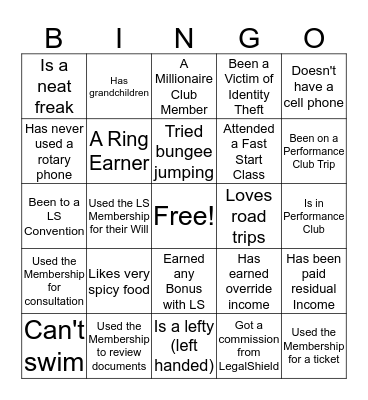 Lead The Change Bingo Card