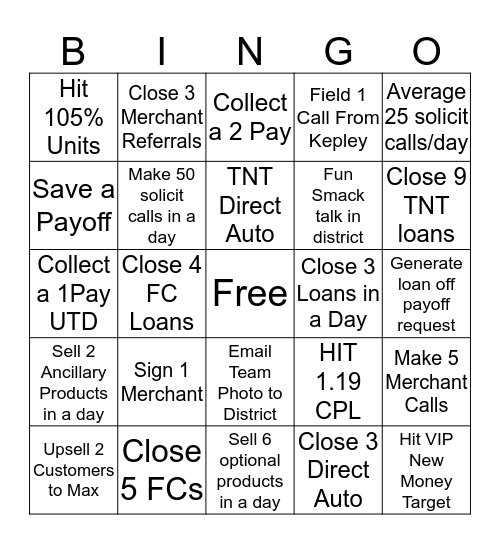 Jeango Bingo Card