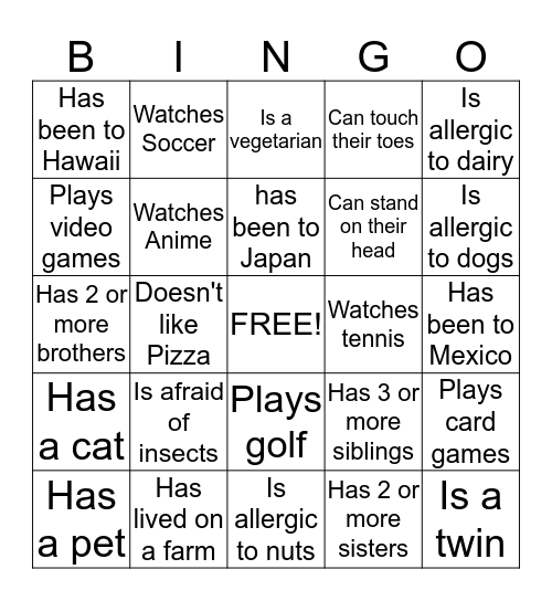 Council Programs Bingo Card