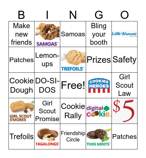 Girl Scout Cookies Bingo Card