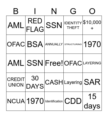 BSA Bingo Card