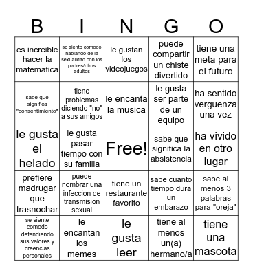 Bingo humano - Busca a alguien quien.... Bingo Card